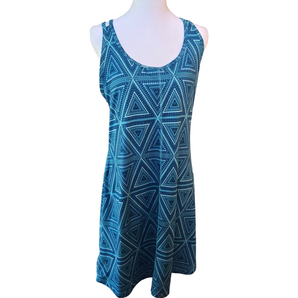 Patagonia Latticeback Dress Bermuda Blue Sleeveless Stretch Travel Women's Med